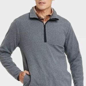 Goodfellow & Co Men's Polar Fleece quarter - Zip Sweatshirt Gray Large NWT